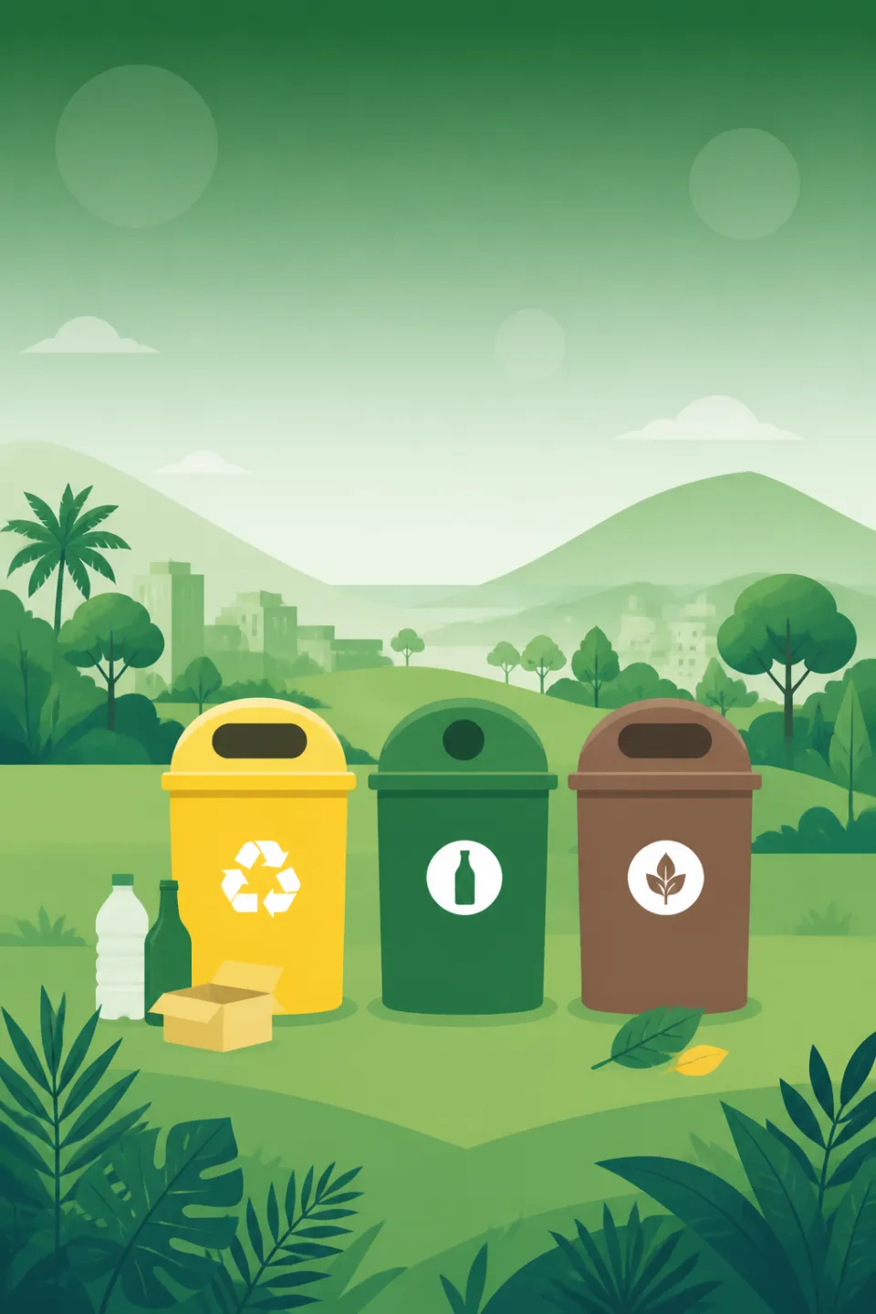 Tri sélectif : bacs recyclables, verre et compost